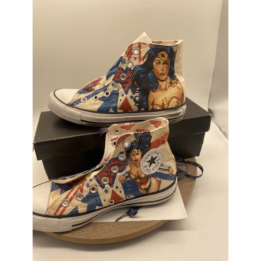 Converse Chuck Taylor Hi WONDER WOMAN Print DC Comics All Star Size Men 4 Wm 6